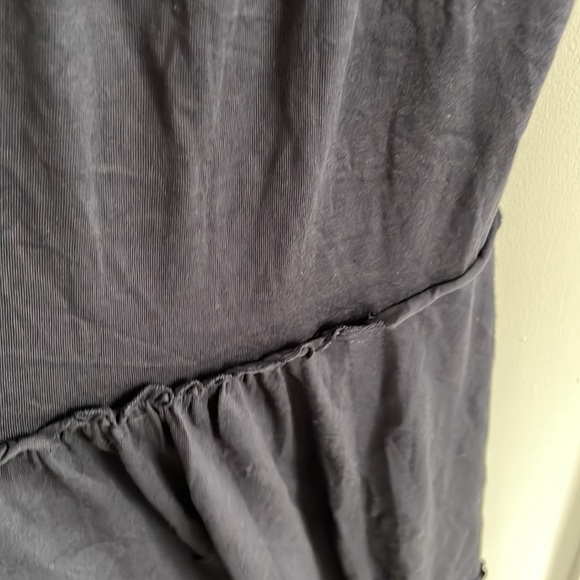 Peruvian Connection cotton blend tiered navy midi dress - Picture 4 of 5